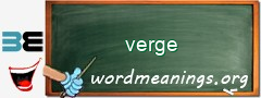 WordMeaning blackboard for verge